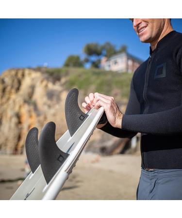 Surf Squared Large Honeycomb Fiberglass Performance Fin Set - Compatible with Futures Single Tab or FCS1 Twin Tab Surfboards - Ride as Twin, Thruster, or Quad - Buy Online on GoSupps.com