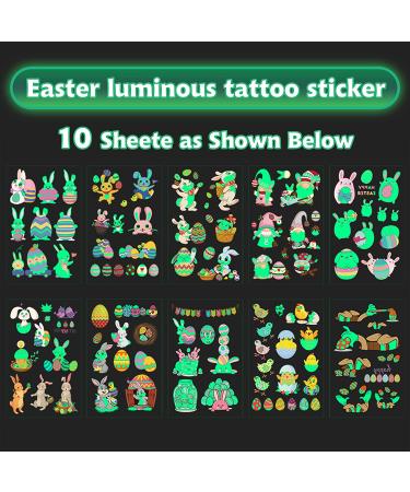 Easter Luminous Temporary Tattoos for Kids - Glow Stickers Party Supplies & Favors - Buy Online on GoSupps.com
