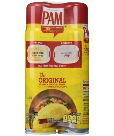 PAM No-Stick Cooking Spray Cans, 16 Ounce, 2 Pack