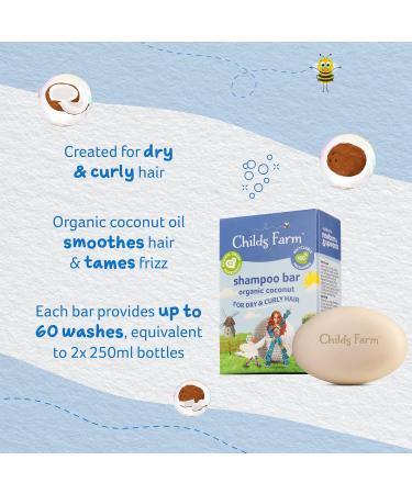 Childs Farm Organic Coconut Kids Shampoo Bar 60g for Dry, Curly & Coily Hair - Buy Online on GoSupps.com
