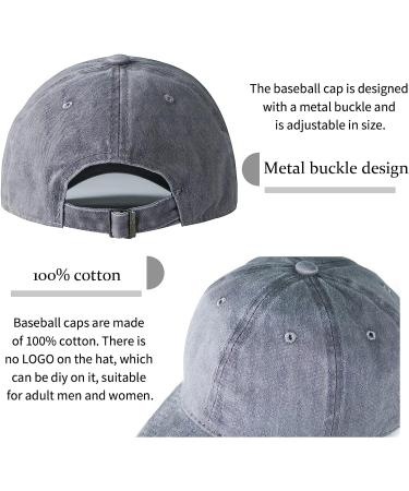 Edoneery Plain Cotton Adjustable Washed Twill Baseball Cap Hat - A1008 (Grey) - Buy Online on GoSupps.com