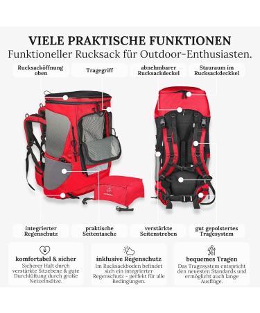 Premium Hiking Paw Trekking Backpack - Adjustable Dog Carrier Bag for Up to 5kg - Red Size S | Ideal for Hiking Adventures - Buy Online on GoSupps.com