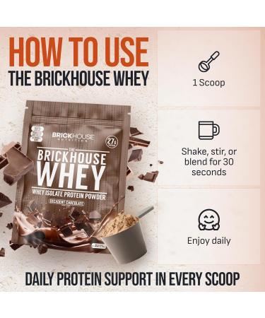 BRICKHOUSE NUTRITION Whey Protein | Fermented Whey Isolate Protein Powder | Lactose-Free Post-Workout Recovery Powder - Chocolate - 1 Pack - Buy Online on GoSupps.com