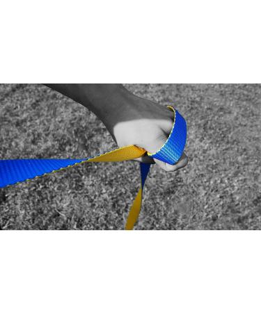 Gibbon Slacklines Flowline 82ft with Treewear - Yellow/Blue | 1 Line, 2 Ratchet Straps, Tree Protection - Buy Online on GoSupps.com