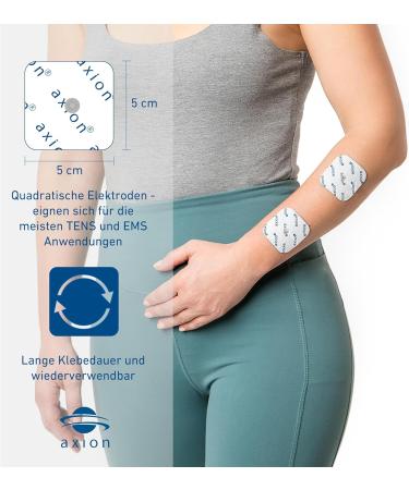12 Reusable TENS-EMS Electrode Pads 5x5 cm - Compatible with Sanitas & Beurer | High-Quality Medical Product from Axion - Buy Online on GoSupps.com