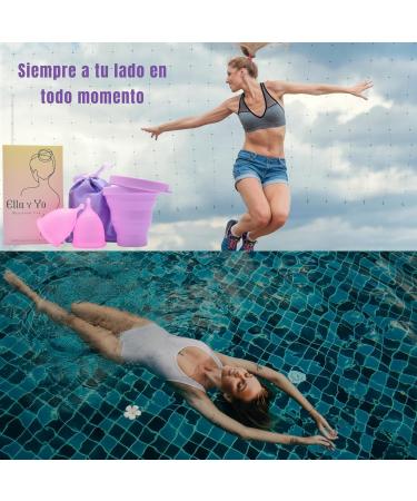 Ella y Yo Menstrual Cups - 2 Sizes L Sterilizer & Cotton Bag | 100% Soft Medical Silicone Washable & Reusable - Buy Online on GoSupps.com