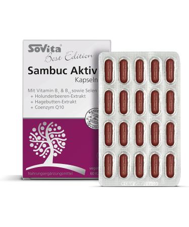 Sambuc Actively Capsules - Vegetarian Energy & Immune Support | Vitamin B Selenium & Coenzyme Q10 | Boost Your Health Naturally - Buy Online on GoSupps.com