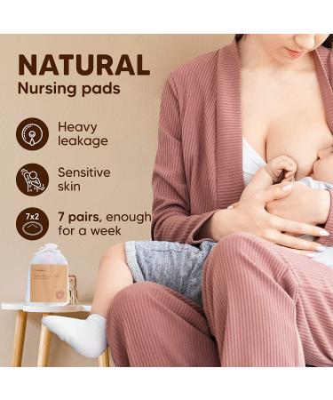 Reusable Nursing Pads for Breastfeeding  14-Pack - 4-Layers Organic Bamboo Nursing Pads - Breastfeeding Pads - Washable Breast Pads - Natural Bamboo Maternity Pads  Nipplecovers Pastel Touch Large 4.8" - Buy Online on GoSupps.com