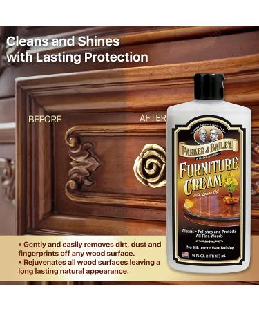 Parker & Bailey Furniture Cream 16oz - Wood Cleaner & Polish for Kitchen Cabinets - House Cleaning Supplies - Buy Online on GoSupps.com