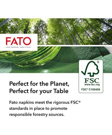 FATO Disposable Paper Napkins - 100 Pack 24x24cm Gray 4-Fold 2-Layer Eco-Friendly Perfect for Cocktails & Aperitifs - FSC Certified - Buy Online on GoSupps.com
