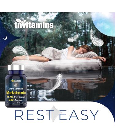 tnvitamins Melatonin 15 MG Per Capsule (240 Capsules) | All-Natural Sleeping Pills for Adults | Extra Strength Melatonin | Nighttime Sleep Aid | Natural Sleep Support Supplement 240 Count (Pack of 1) - Buy Online on GoSupps.com