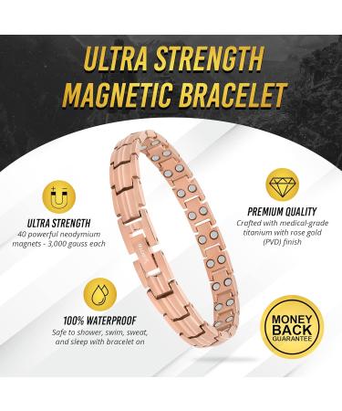 Magnetrx Ultrastarkes Titan Magnet Arm Band for Women | Magnetic Bracelets in Rose Gold | Size Determination Tools Included - Buy Online on GoSupps.com