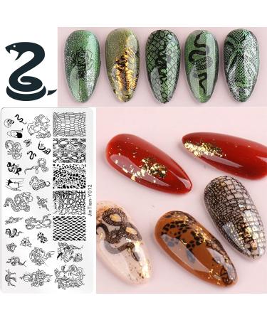 NICENEEDED Snake Nail Art Stamping Plates Geometry Nail Stamp Templates for Nail Art Equipment Animal Design Nail Plate for DIY Nail Decor Nail Art Tools - Buy Online on GoSupps.com