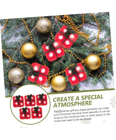 Anneome 5pcs Box Holiday Accessories Garland Decor Felt Christmas Tree Ornaments Christmas Style Adornments Red 4x4cm - Buy Online on GoSupps.com