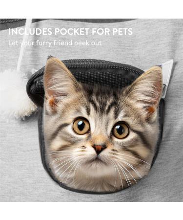Homelevel Cat Pocket Hoodie Sweater - Cute Pet-Friendly Sweater with Dog Bag - Ideal Cat Sweater for Small Pets - L Gray - Buy Online on GoSupps.com