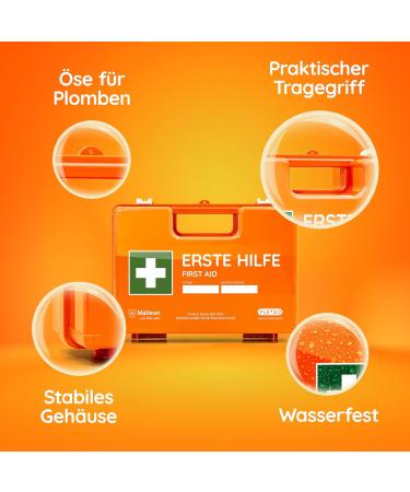 First Aid Suitcase with Bracket & Accessories - DIN 13157:2021 Compliant | Occupational Association Kit - Buy Online on GoSupps.com