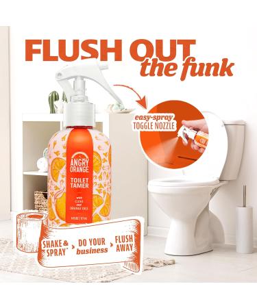 Angry Orange Toilet Spray - 6oz Bathroom Odor Eliminator & Air Freshener - Citrus Orange Spice Deodorizer for Pet Poop and Home Use - Buy Online on GoSupps.com