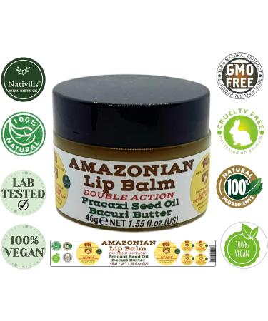 Nativilis AMAZONIAN LIP BALM DOUBLE ACTION FORMULA WITH PRACAXI SEED OIL (Pentaclethra macroloba) + BACURI BUTTER (Platonia insignis) Moisturises Dry Lips and Heals Chapped Lips - Toned Lips - Copaiba - Buy Online on GoSupps.com