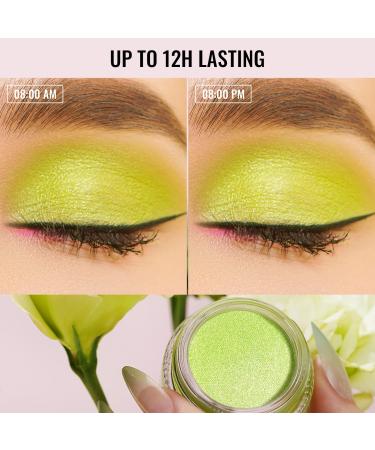 Oulac Glitter Eyeshadow Metallic Finish - Waterproof High Impact Green Eyeshadow for Eye-Catching Makeup | Vegan Formula | 12g (15) Melon Sour - Buy Online on GoSupps.com