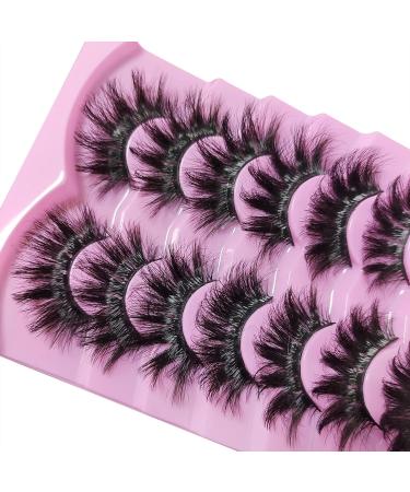 Manzelun Natural 18mm 3D Mink False Eyelashes - Long, Dramatic, and Wispy Russian Strip Lashes - 7 Pairs - Buy Online on GoSupps.com