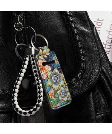 SCRAWLGOD Lip Balm Keyring for Women Girls Clip on Elastic Chapstick Sleeves Bohemian style flower - Buy Online on GoSupps.com