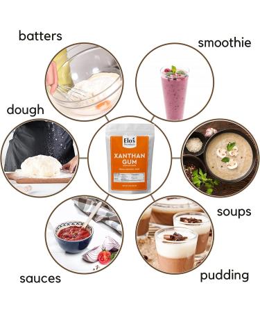 Xanthan Gum (1kg/32oz/1000g) by Elo's Premium| Packaged In Canada| 100% All-Natural Thickener Stabilizer Binding Agent| Non-GMO Organic Vegan Non-MSG & Keto| Food Grade Xanthan Gum Thickener for Soups Sauces Smoothies Shakes & more - Buy Online on GoSupps.com