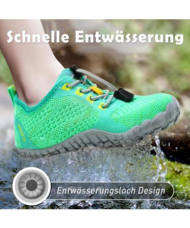 Kyopp Barefoot Shoes for Children | Breathable Fast-Drying Slide & Hiking Shoes | Soft & Comfortable | Light Green Size 34 EU - Buy Online on GoSupps.com