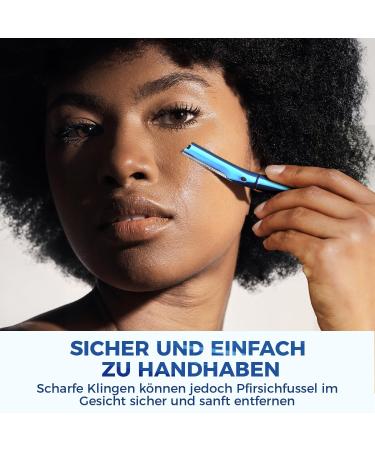 Zomchi Eyebrow Razor & Facial Hair Removal Trimmer - Safe Precise Facial Razor for Men & Women - 11 Blades Silicone Shell - Convenient Blue Design - Buy Online on GoSupps.com