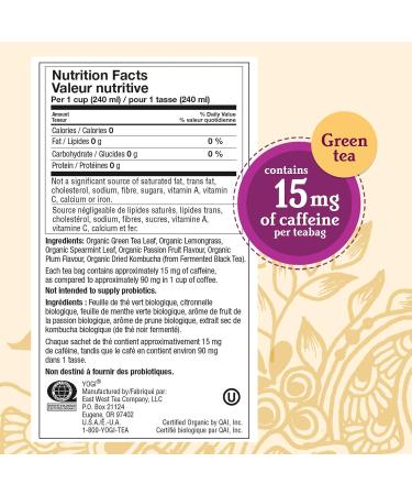 Yogi Tea - Green Tea Kombucha (3 Pack) - Contains Caffeine - Organic Tea - 48 Tea Bags - Buy Online on GoSupps.com