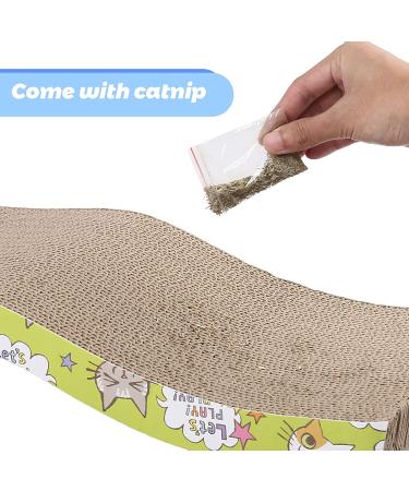 Primepets Cat Scratching Pads with Catnip - Corrugated Cardboard Cat Scratcher for Indoor Cats - Wave Shaped Reversible Board - Furniture Protector - Large - 1 pack - Buy Online on GoSupps.com