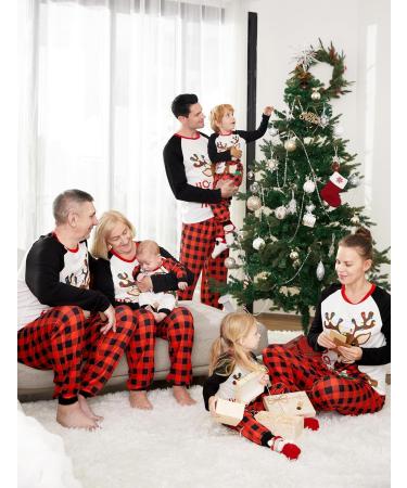 Christmas Tree Snowflake Matching Family Pajamas Set - Red black - Kids 2-3 Years - Buy Online on GoSupps.com