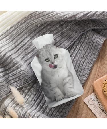 Cute Kitten Hot Water Bottle with Plush Cover - Bed Warmer for Adults & Kids | 26.5x15.3cm - International Shipping - Buy Online on GoSupps.com