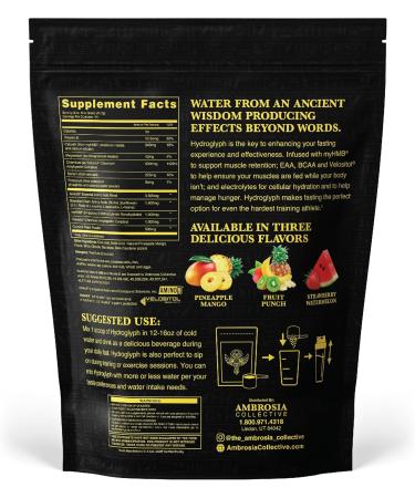 Ambrosia Hydroglyph Intraworkout Formula - BCAA + EAA + Electrolytes Hydration Powder | 0g Sugar Pineapple Mango Drink Mix for Lean Muscle Protection - Buy Online on GoSupps.com