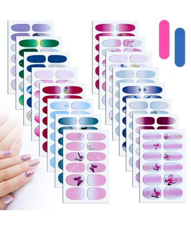 MWoot 16 sheet butterfly nail ticker with nail files nail art sticker nail film nail sticker decal pictures self -adhesive manicure sticker to DIY nail art decoration - Buy Online on GoSupps.com
