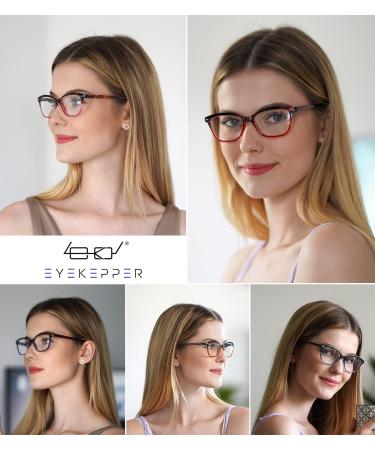 Eyekepper 5 Pack Cat-Eye Reading Glasses for Women - Stylish Tortoise +1.75 Strength Readers - International Shipping Available - Buy Online on GoSupps.com