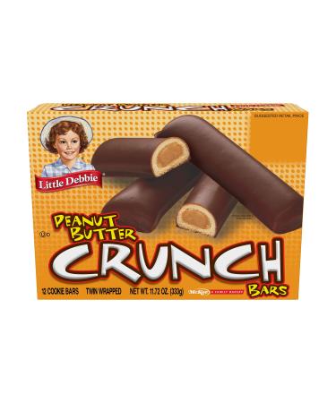 Little Debbie Peanut Butter Crunch Bars, 11.72 Oz Box, 6 Twin Wrapped Cookies, 12Count