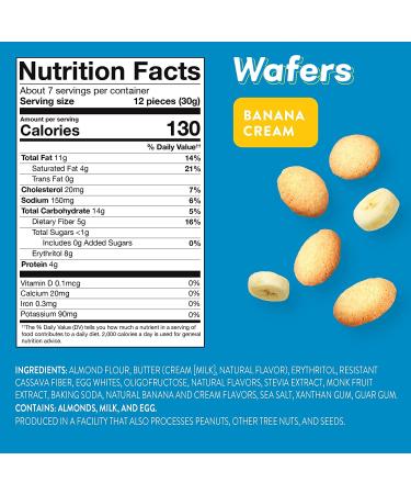 HighKey Sugar Free Banana Cream Wafer Cookies - Keto, Low Carb, Gluten Free Treats | 6.75oz - Buy Online on GoSupps.com