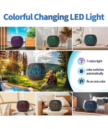 400ml Ultrasonic Essential Oil Diffuser Humidifier for Large Room - Aromatherapy Vaporizer with Timer & LED Light - Black - Buy Online on GoSupps.com