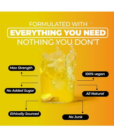 Tonic Health High Dose Immunity Drink Immune Booster Sachets Multivitamins High Strength Mix of Vitamins C D Zinc & Plant Extracts 10 Count - Lemon & Ginger - Buy Online on GoSupps.com