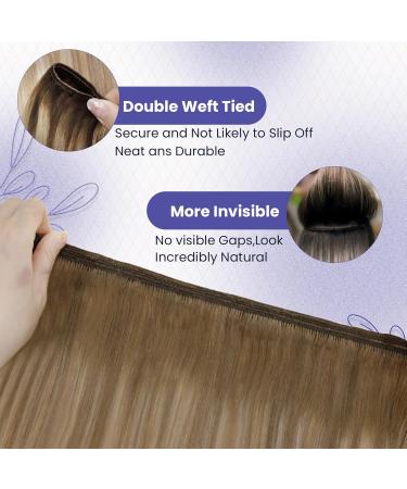 LAAVOO Real Hair Extensions - Blonde Balayage Ombre Sew-In Wefts | 80g #8/16/60cm | Premium Quality Hair for International Shipping - Buy Online on GoSupps.com