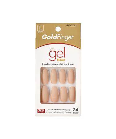 Kiss Gold Finger Gel Glam 24 Nails GFC02 NEON ORANGE by Kiss