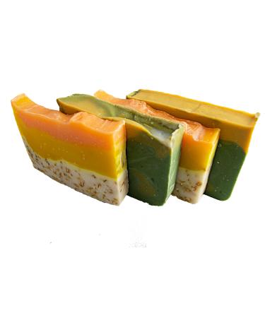 Citrus Soap Collection - 4(Four) 2Oz Guest Bars Sample Size Soap -Natural Handmade Soaps with Orange Essential Oil. Orange Calendula and Avocado Soaps - Falls River Soap Company