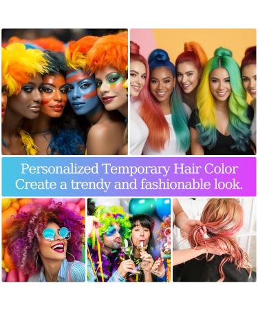 24 Color Hair Chalk Set for Girls - Washable Temporary Hair Color with Comb & Clips - Perfect Gift for Kids & Adults - Buy Online on GoSupps.com