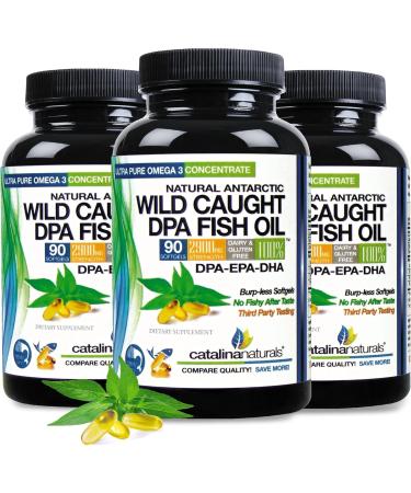 (Pack of 2) Wild Caught Omega-3 DPA Fish Oil - 2900 mg with DPA EPA & DHA - 180 SoftGels Triple Strength Burp-Free - Buy Online on GoSupps.com