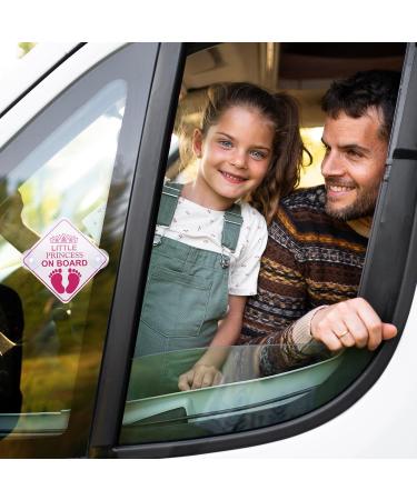 Amabro Little Princess on Board Car Warning Signs 2pcs - Pink Safety Bumper Sticker Set - Buy Online on GoSupps.com