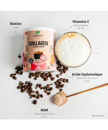 Nature's Finest by Nutrisslim Collagen Coffee avec Acide Hyaluronique Vitamine C et Biotine - Caf Arabica Premium Sans Sucre Ajout D licat et Aromatique - Buy Online on GoSupps.com