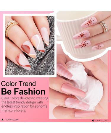 Clara Colors Gel Nail Polish Set with UV Light - 12 Nude Pink Shades & Tools | Perfect Starter Kit for Beginners | Glossy & Matte Top Coat Included - Buy Online on GoSupps.com
