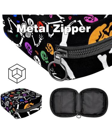 Buy Muooum Menstrual Polster Bag - Zippered Tampon & Bandage Bag for Women & Girls | Happy Halloween Dance Skeletons Design | Fast International Shipping - Buy Online on GoSupps.com