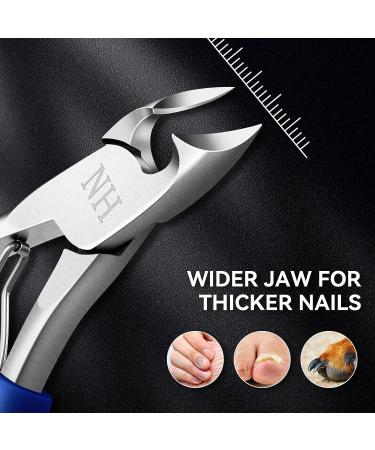 Professional Toe Nail Clippers for Thick Nails - Stainless Steel Curved Blade for Seniors - Ideal for Ingrown Toenails - Blue - Buy Online on GoSupps.com