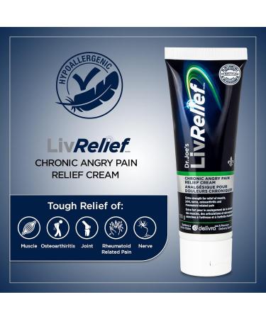 LivRelief Extra Strength Chronic Angry Pain Relief Cream - Penetrating Relief for Joint Muscle Pain & Inflammation Arthritis & Osteoarthritis Aid - Natural Plant Based Cream Made in Canada Unscented (100g) - Buy Online on GoSupps.com